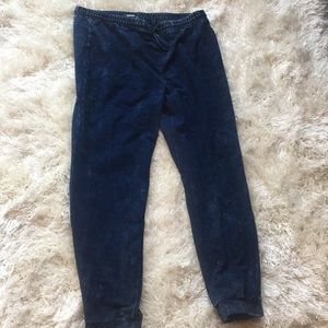 Faux denim stretch joggers